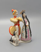 Фигурка «Иванушка-дурачок и Царь-девица» по мотивам сказки П. П. Ершова «Конек-Горбунок», скульптор Щербина В. И., Киевский ЭКХЗ, 1960-70 гг.