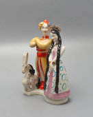 Фигурка «Иванушка-дурачок и Царь-девица» по мотивам сказки П. П. Ершова «Конек-Горбунок», скульптор Щербина В. И., Киевский ЭКХЗ, 1960-70 гг.