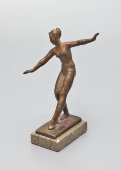Советская бронзовая статуэтка «Гимнастка» (Олимпиада-80), СССР, 1980 г.