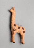 Винтажная ватная ёлочная игрушка «Жираф», СССР, 1930-50 гг.