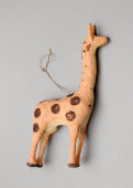 Винтажная ватная ёлочная игрушка «Жираф», СССР, 1930-50 гг.