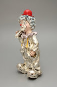 Винтажная статуэтка клоуна с зонтом, стерлинговое серебро 925 пр., эмаль, Hazorfim, Израиль, 2-я пол. 20 в.
