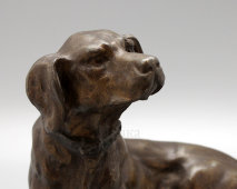 Скульптура «Собака породы борзая со щенками», скульптор R. Varnier, шпиатр, постамент из мрамора, Франция, 1 пол. 20 в.