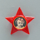 Членский значок октябренка, октябрятская звездочка, пластмасса, булавка, СССР, кон. 1950-х