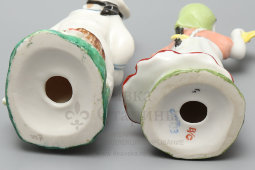 Комплект статуэток «Юный гармонист-смелый» и «Юная плясунья», скульптор Столбова Г. С., ЛФЗ