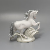 Статуэтка «Конь», авторская роспись, скульптор Ефимов И. С., анималистика ЛФЗ, 1950-е