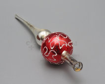 Шпиль, верхушка, макушка, наконечник для новогодней елки «Красный шар», стекло, СССР, 1980-е