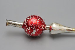 Шпиль, верхушка, макушка, наконечник для новогодней елки «Красный шар», стекло, СССР, 1980-е