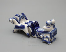 Фарфоровая статуэтка «Тройка», скульптор Азарова Л. П., Гжель, 1980-90 гг.