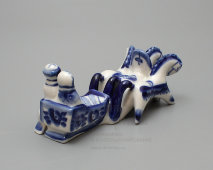 Фарфоровая статуэтка «Тройка», скульптор Азарова Л. П., Гжель, 1980-90 гг.