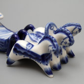 Фарфоровая статуэтка «Тройка», скульптор Азарова Л. П., Гжель, 1980-90 гг.