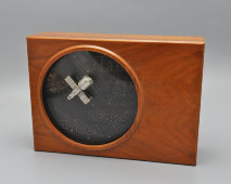 Настольный механический сувенир «Космический полет», дерево, пластмасса, алюминий, стекло, СССР, 1960-70 гг.