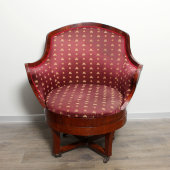 Кресло на колесиках, красное дерево, сосна, Россия, 1840-50 гг.