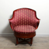 Кресло на колесиках, красное дерево, сосна, Россия, 1840-50 гг.