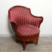 Кресло на колесиках, красное дерево, сосна, Россия, 1840-50 гг.