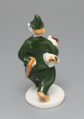 Статуэтка «Клоун Карандаш» в зеленом костюме, скульпторы братья Траугот А. Г. и Траугот В. Г., Артель «Прогресс», 1950-60 гг.