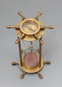 Морские корабельные песочные часы с компасом «Штурвал», бронза, Европа, 2000-е
