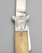 Складной охотничий нож с ручкой из кости, сталь, 1950-70 гг.