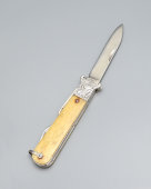 Складной охотничий нож с ручкой из кости, сталь, 1950-70 гг.