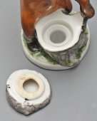 Чернильница «Медведь у пня», скульптор Воробьев Б. Я.,​ художник Ризнич И. И., фарфор, ЛФЗ, 1950-е