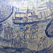 Декоративная напольная фаянсовая ваза «Тверь 1851», автор Генрих Вебер, Конаково, 1970 г.