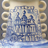 Декоративная напольная фаянсовая ваза «Тверь 1851», автор Генрих Вебер, Конаково, 1970 г.