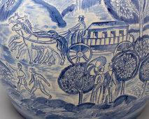 Декоративная напольная фаянсовая ваза «Тверь 1851», автор Генрих Вебер, Конаково, 1970 г.