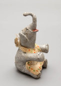 Винтажная ватная ёлочная игрушка «Цирковая слониха», СССР, 1930-50 гг.