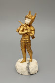 Статуэтка мальчика в муфте из головы волка, H. Tremo, бронза, кость, мрамор, ар-деко, Европа, 1910-20 гг.