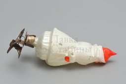 Винтажная ёлочная игрушка на прищепке «Снегурочка», стекло, Москва, 1950-60 гг.