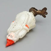 Винтажная ёлочная игрушка на прищепке «Снегурочка», стекло, Москва, 1950-60 гг.