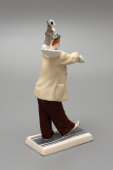Фарфоровая статуэтка СССР «Клоун Вяткин с собакой Манюней», скульптор Дегтярев А. В., ЛЗФИ, 1952-1956 гг.