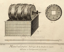 Гравюра «Минералогия: производство пороха»