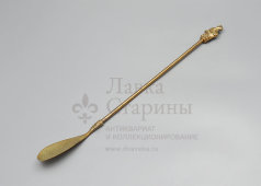 Винтажный рожок для обуви в морском стиле «Парусник», латунь, Европа, 1-я пол. 20 в.