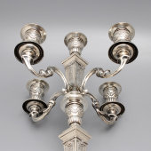 Пара старинных канделябров Coq de bruyere, серебро 835 пр., Европа, нач. 20 в.