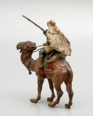 Антикварная статуэтка «Верхом на верблюде», венская бронза, клеймо Geschutzt, кон. 19 в.