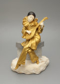 Статуэтка в стиле ар-деко «Пьеро с мандолиной», A. Gory, бронза, кость, мрамор, Европа, 1910-20 гг.