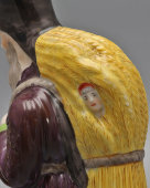 Антикварная фарфоровая статуэтка «Монах, несущий девочку в снопе», Завод Храпунова-Нового, 19 в.