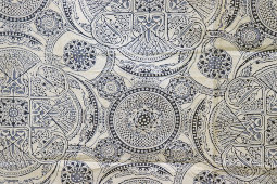 Отрез старинной ситцевой ткани, образец «Синий орнамент», Прохоровская Трёхгорная мануфактура, г. Москва, кон. 19, нач. 20 вв.