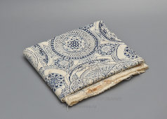 Отрез старинной ситцевой ткани, образец «Синий орнамент», Прохоровская Трёхгорная мануфактура, г. Москва, кон. 19, нач. 20 вв.