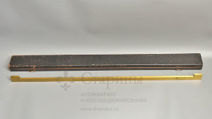 Большая старинная поверочная линейка со шкалой в 1 м в футляре, латунь, S.I.P., Женева, Швейцария, н. 20 в.