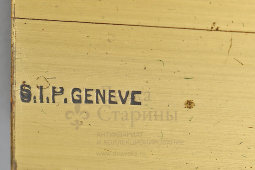 Большая старинная поверочная линейка со шкалой в 1 м в футляре, латунь, S.I.P., Женева, Швейцария, н. 20 в.