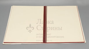 Красная глянцевая адресная папка, корочка с эмблемой Министерства внутренних дел (МВД) СССР на обложке, 1970-80 гг.