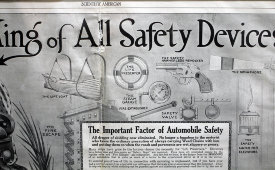 Старая американская реклама «King of all safety devices», паспарту, багет, США, нач. 20 в.