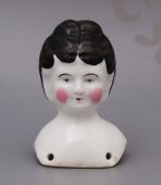Фарфоровая кукольная голова, частный завод Гжели, 1860-70 гг.