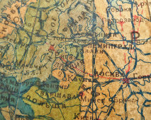 Старинный учебный глобус с картой мира между двумя мировыми войнами, 1-я Картографическая фабрика, НКВД СССР ГУГСК, 1937 г.