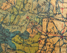 Старинный учебный глобус с картой мира между двумя мировыми войнами, 1-я Картографическая фабрика, НКВД СССР ГУГСК, 1937 г.