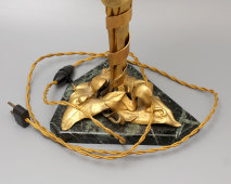 Настольная электрическая лампа «Каллы», бронза, матовое стекло, камень