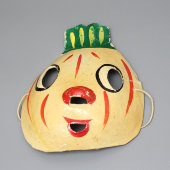 Детская карнавальная маска «Чиполлино», папье-маше, СССР, 1970-е