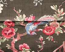 Два отреза старинной ткани «Цветы и птицы», образцы, Bilbille Baudre & Co, Париж, Франция, кон. 19, нач. 20 вв.